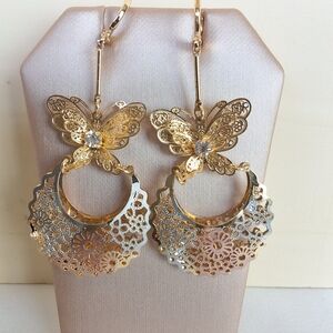 Elegant Gold Plated Butterfly Earrings